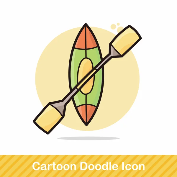 Canoa doodle vector ilustración — Vector de stock