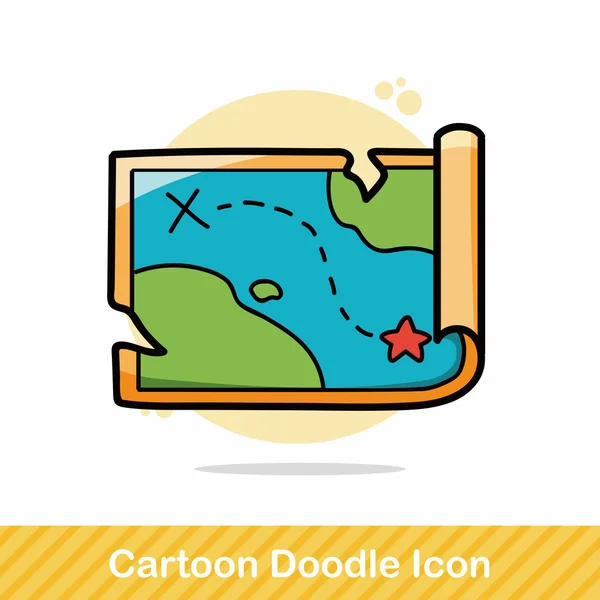 Mapa doodle vector ilustración — Vector de stock