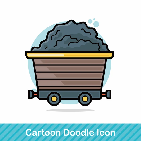 Ghiaia camion doodle vettoriale illustrazione — Vettoriale Stock