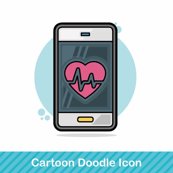 Cellphone doodle vector illustration — Stock Vector