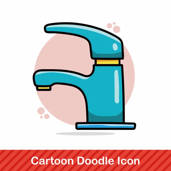 Ilustrasi vektor doodle faucet - Stok Vektor