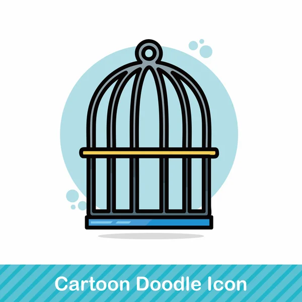 Bird cage doodle vektor illustration — Stock vektor