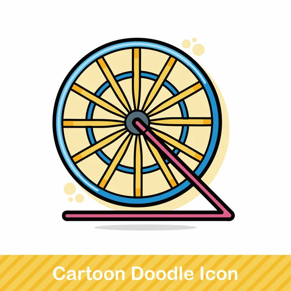 Gambar vektor doodle roda tetikus - Stok Vektor