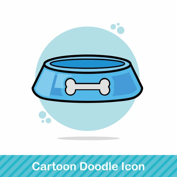 Pet bowl doodle ilustração vetorial — Vetor de Stock