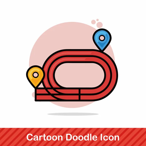 Pista de corrida doodle ilustração vetorial — Vetor de Stock