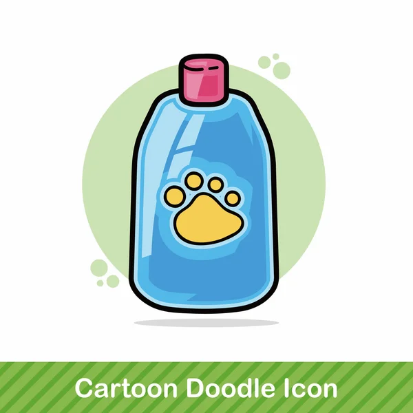 Mascota champú doodle vector ilustración — Vector de stock