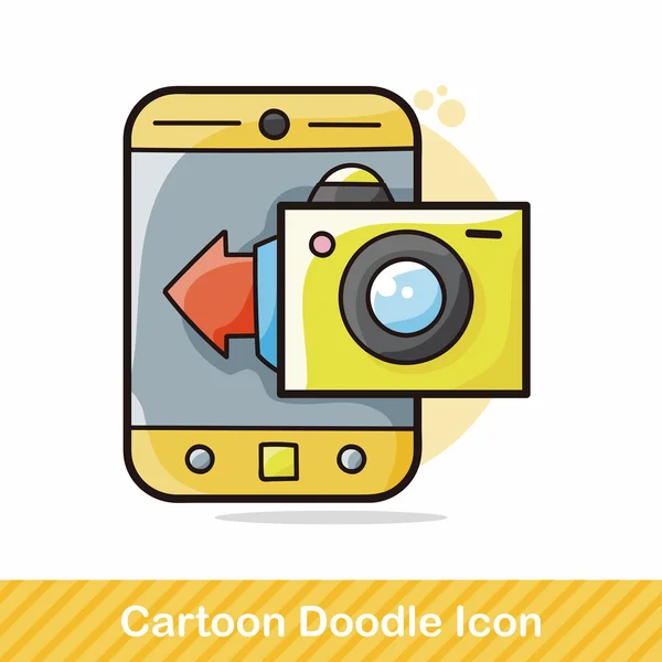 Mobiltelefon doodle vektoros illusztráció — Stock Vector