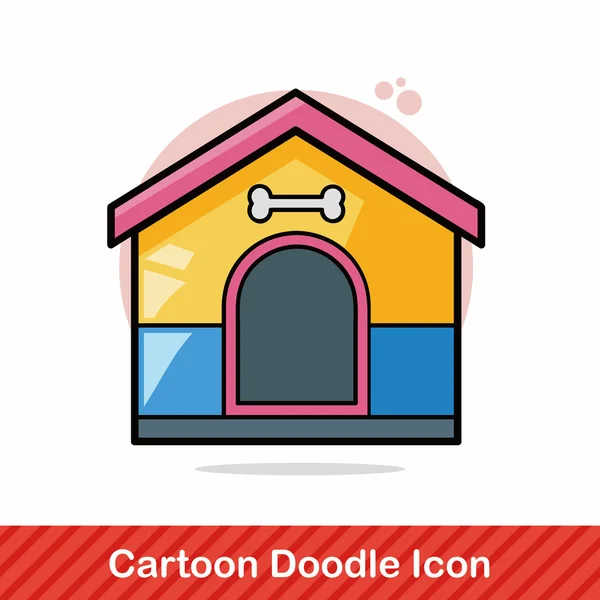 Dog House doodle vector illustratie — Stockvector