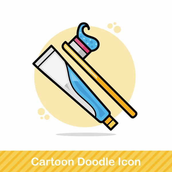 Cepillo de dientes doodle vector ilustración — Vector de stock