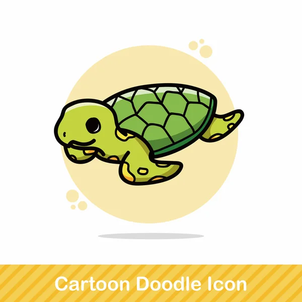 Θαλάσσιας χελώνας ζώων doodle εικονογράφηση φορέας — Διανυσματικό Αρχείο