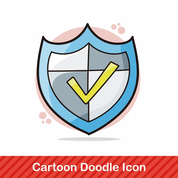 Abzeichen schützen Doodle Vektor Illustration — Stockvektor
