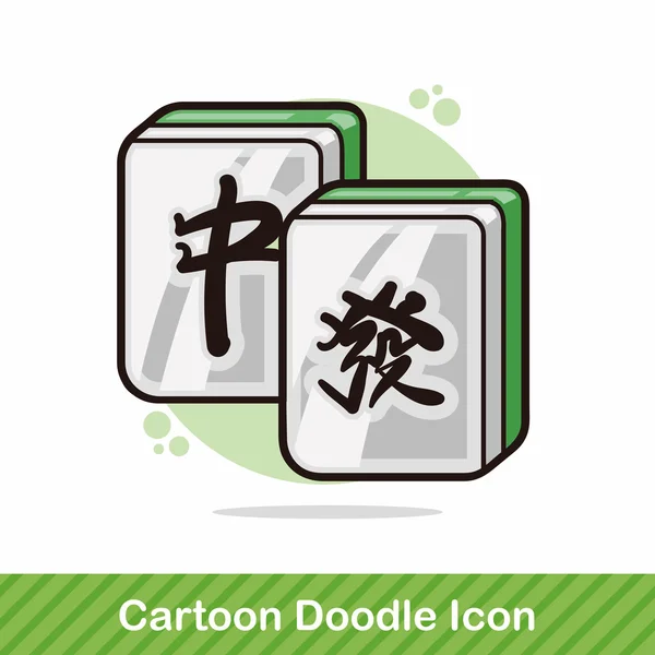 Chinese mahjong doodle vectorillustratie — Stockvector