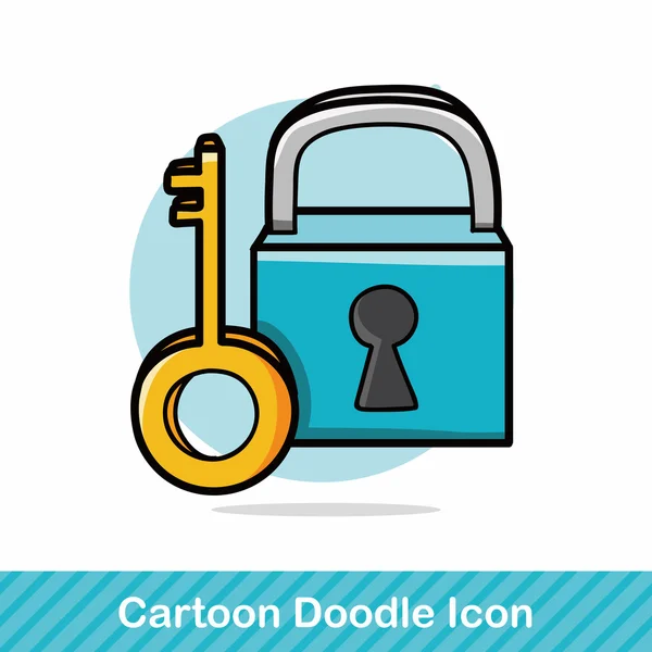 Lock doodle vector illustration — Stock Vector