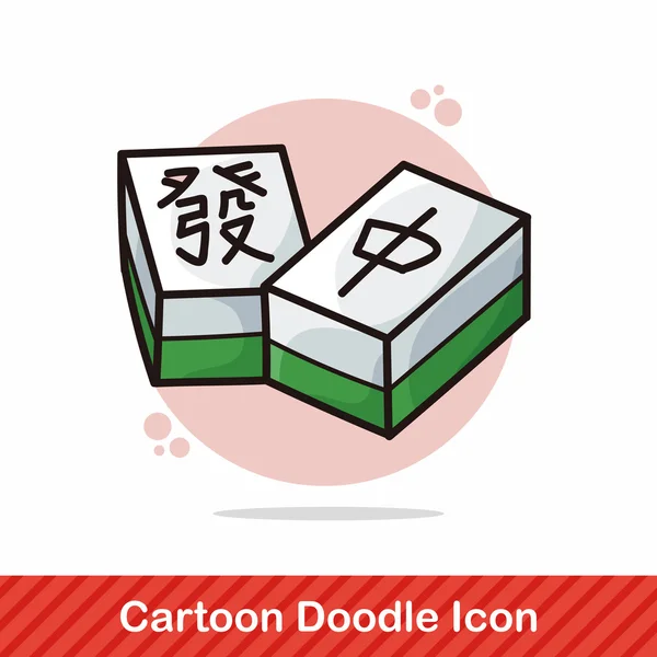 Chinese mahjong doodle vectorillustratie — Stockvector