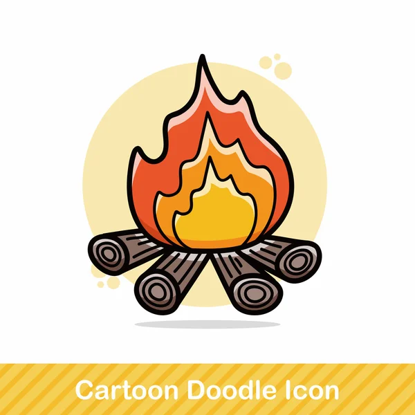 Ilustrasi vektor doodle api kamp Grafik Vektor