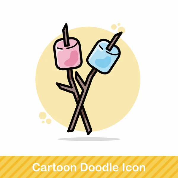 Ilustrasi vektor doodle marshmallow Stok Ilustrasi 