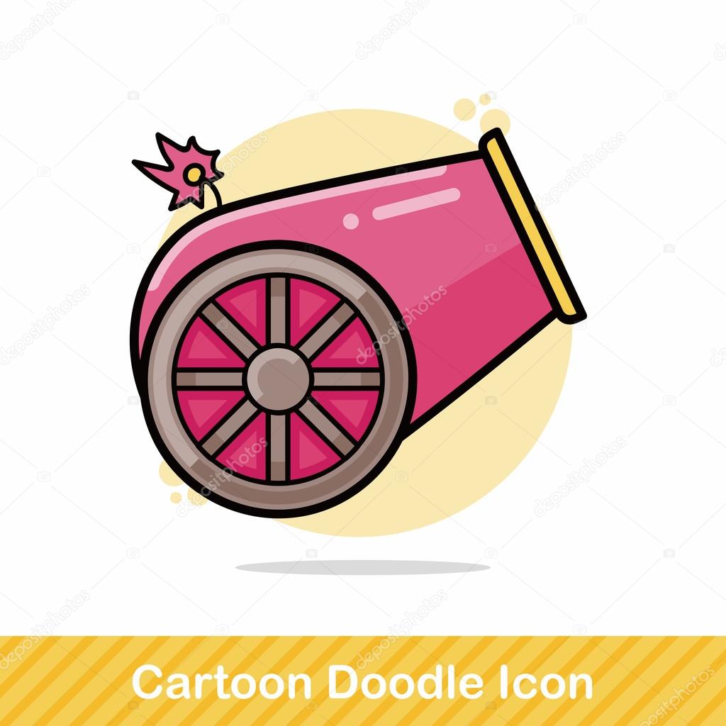 Cannon doodle vector illustration