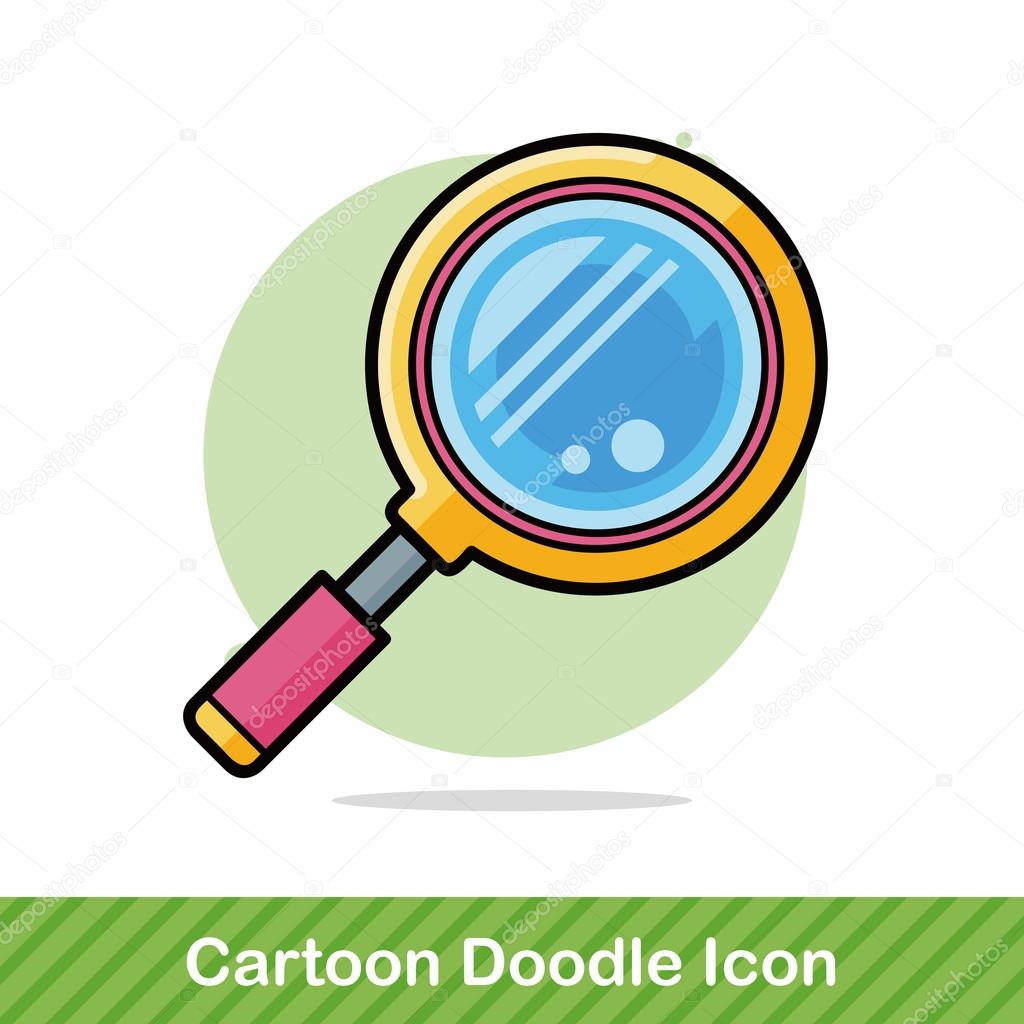 Magnifying glass doodle vector illustration