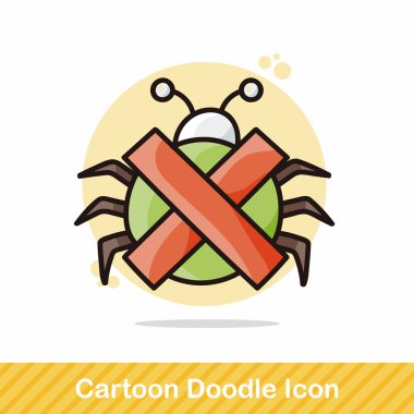 bilgisayar bug doodle vektör çizim