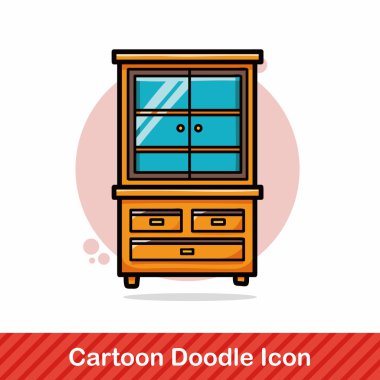 Dolap dolap doodle vektör çizim