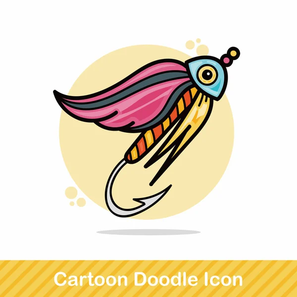 Εικονογράφηση φορέας doodle δόλωμα αλιείας — Διανυσματικό Αρχείο