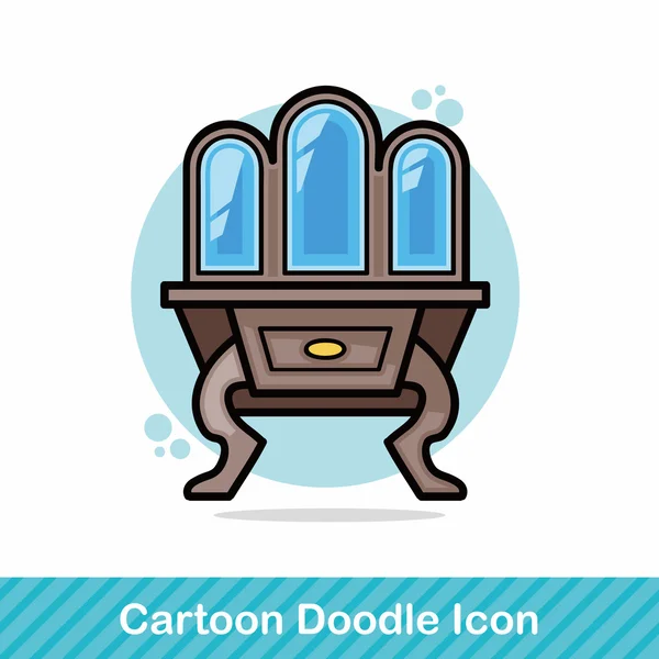 Cabinet armadio doodle vettoriale illustrazione — Vettoriale Stock
