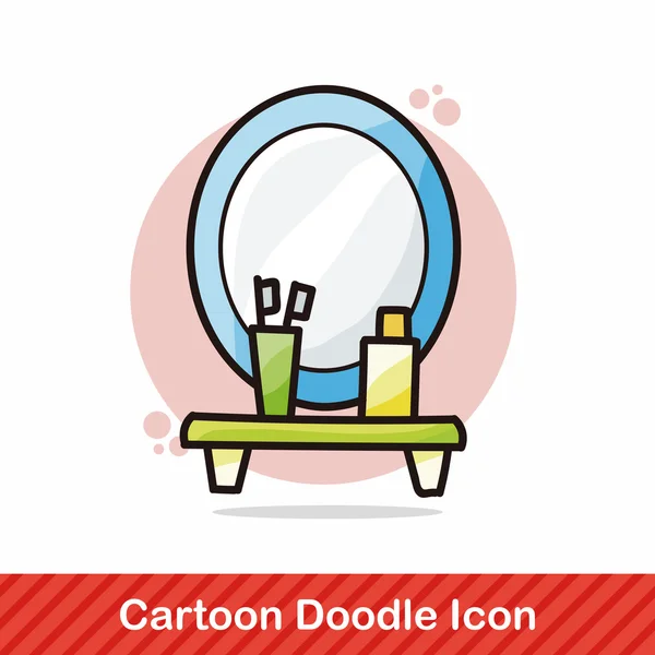 Toaletní stolek doodle vektorové ilustrace — Stockový vektor