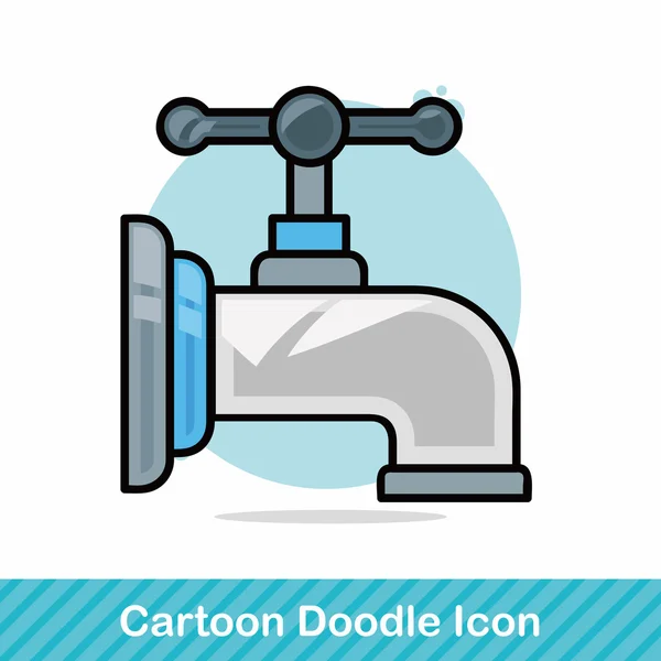 Faucet doodle vector illustration — Stock Vector