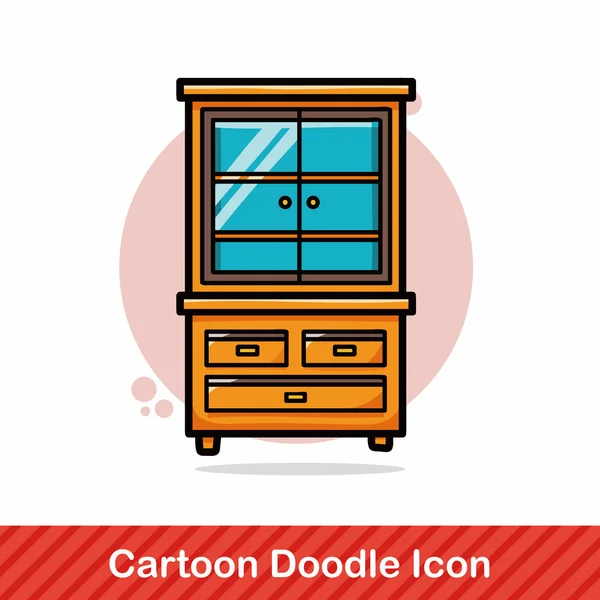 Cabinet closet doodle vector illustration — Stock Vector