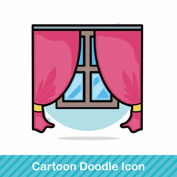 Okno doodle vektorové ilustrace — Stockový vektor
