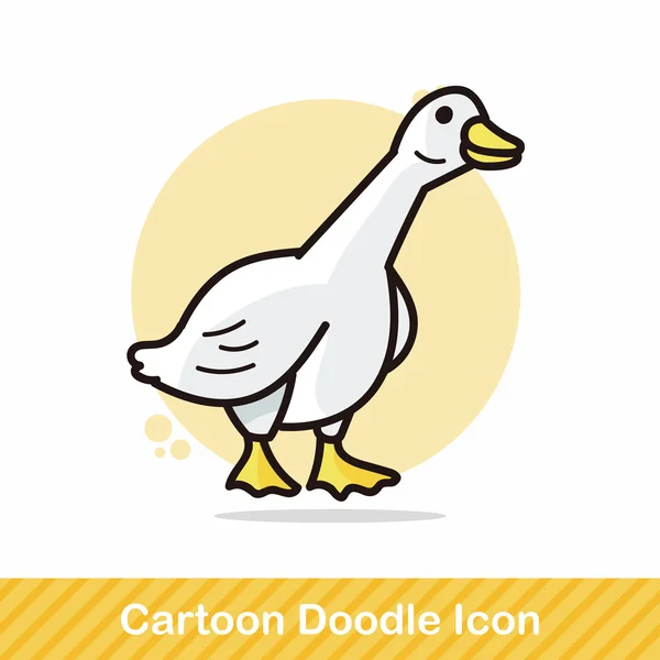 Ilustração do vetor doodle pato — Vetor de Stock