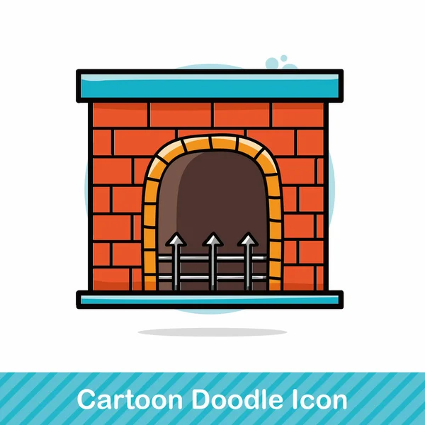 Chimenea doodle vector ilustración — Archivo Imágenes Vectoriales