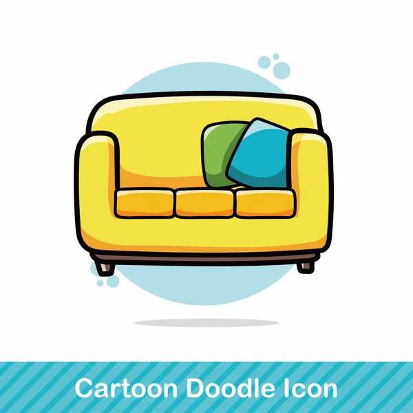 Silla sofá doodle vector ilustración — Archivo Imágenes Vectoriales