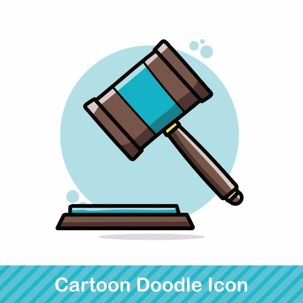 Ilustração do vetor do doodle de Gavel — Vetor de Stock