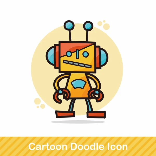 Robot doodle vector ilustración — Vector de stock