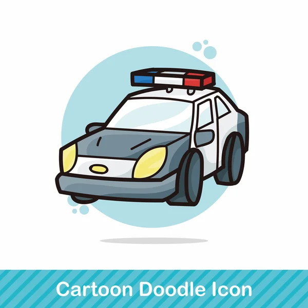 Polizei Auto Doodle Vektor Illustration — Stockvektor