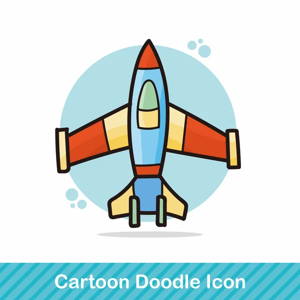 Flygplan doodle vektor illustration — Stock vektor
