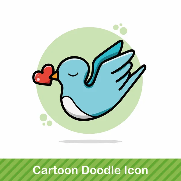 Valentines bird doodle vector illustration — Stock Vector