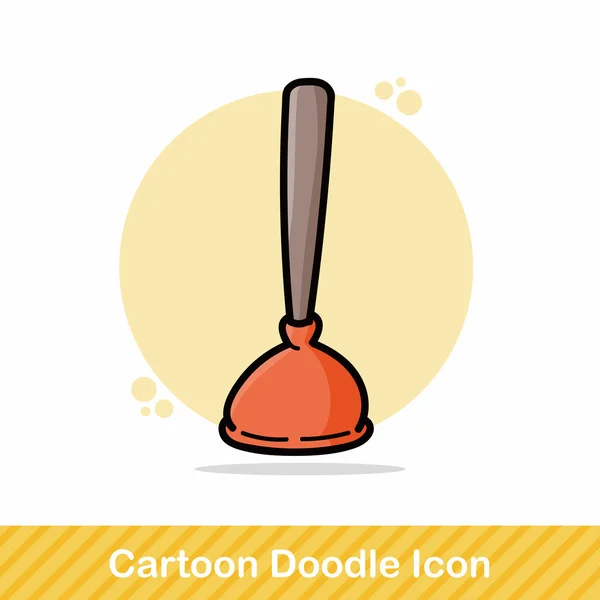 Plunger doodle vector illustration — Stock Vector