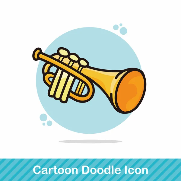 Hangszer trombita doodle vektoros illusztráció — Stock Vector