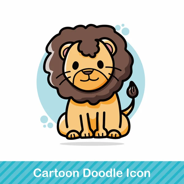 Animal lion doodle vector illustration — Stock Vector