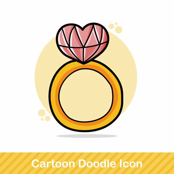 Gyémánt gyűrű doodle vektoros illusztráció — Stock Vector