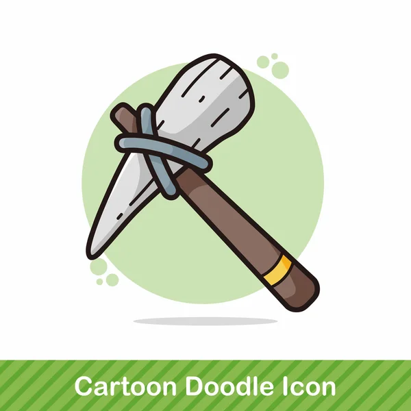 Arma machado doodle vetor ilustração — Vetor de Stock