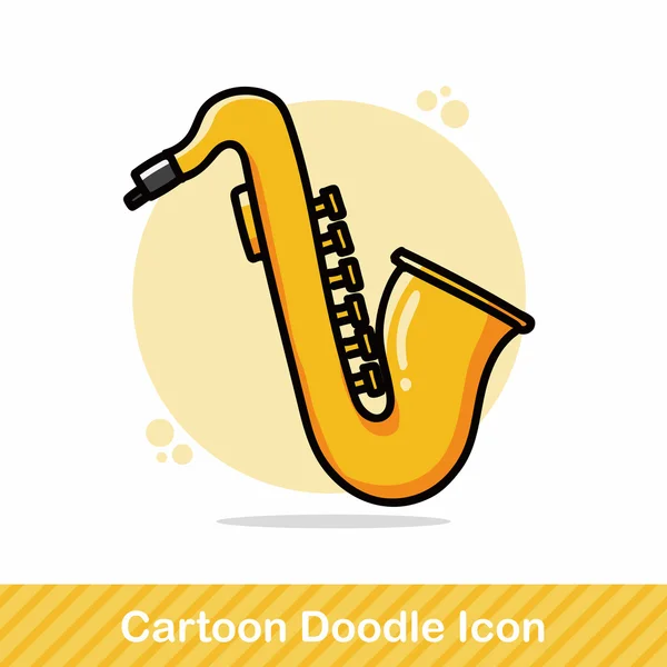Musikinstrument saxofon doodle vektor illustration — Stock vektor