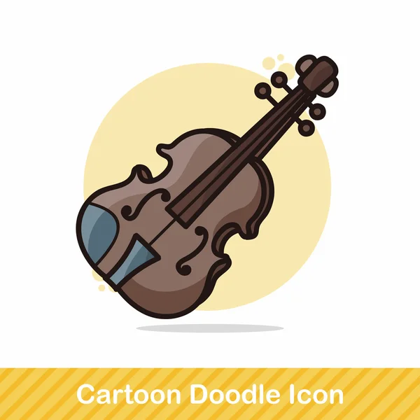 Instrumento musical violino doodle vetor ilustração — Vetor de Stock