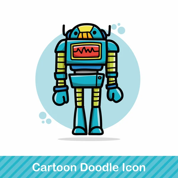 Robot doodle vektör çizim — Stok Vektör