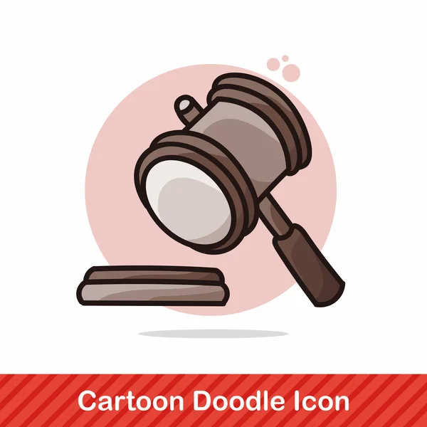 Ilustração vetorial da ilustração do vetor do doodle de Gavel — Vetor de Stock