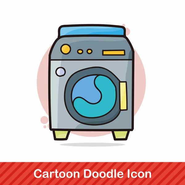 Waschmaschine Doodle Vektor Illustration — Stockvektor