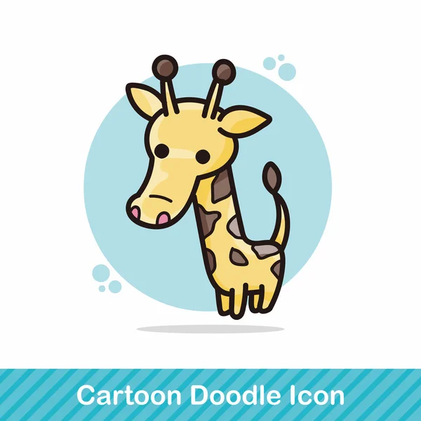 Animal jirafa doodle vector ilustración — Vector de stock
