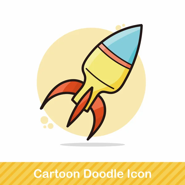 Cohete doodle vector ilustración — Vector de stock